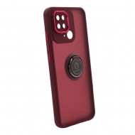 Funda De Silicona TPU Xiaomi Redmi 10C Violeta Anillo Magnetico Con Protector De Cámara