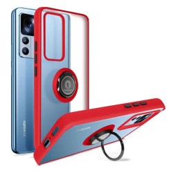 Xiaomi 12T/12T Pro Red Magnetic Ring TPU Silicone Case