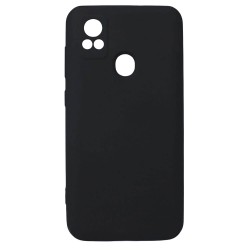 Funda De Silicona ZTE A31 2021 Negro Con Protector De Cámara