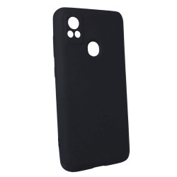 Funda De Silicona ZTE A31 2021 Negro Con Protector De Cámara