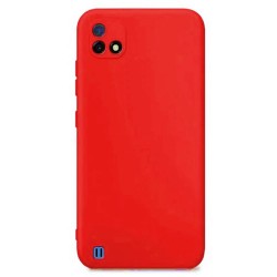 Funda De Silicona Realme C11 2021/C20/C20A Rojo Con Protector De Cámara Robusta