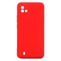 Funda De Silicona Realme C11 2021/C20/C20A Rojo Con Protector De Cámara Robusta