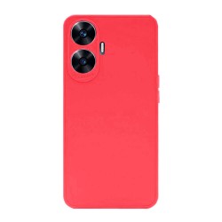 Capa Silicone Gel Realme C55 Vermelho Com Protetor De Câmera 3d