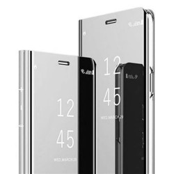 Funda Flip Cover Clear View Oppo Reno5 4G/5G/X3 Lite Plata