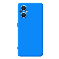 Funda De Silicona Oppo Reno7 Lite/A96 5G/Reno7 Z 5G Azul Con Protector De Cámara