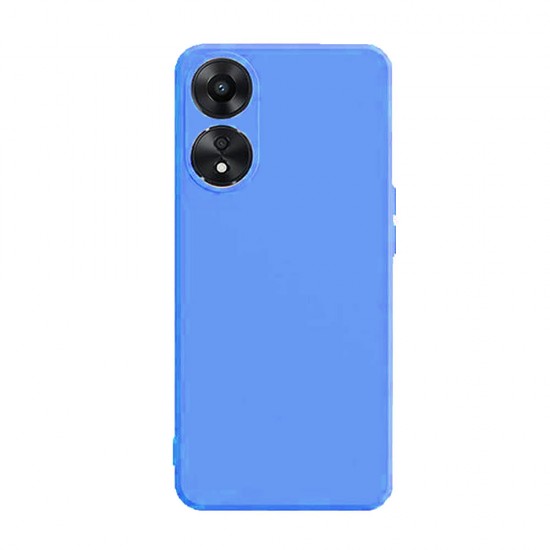 Oppo Reno8 T Blue Silicone Case With Camera Protector