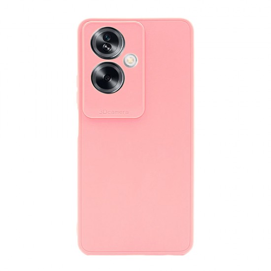 Oppo A79 5G Pink Silicone Case With 3D Camera Protector