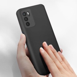 Funda De Gel De Silicona Oppo A16/A16s Negro Protector De Cámara