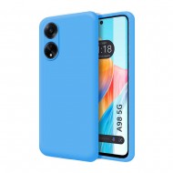 Funda De Silicona Oppo A98 5G Azul Con Protector De Cámara