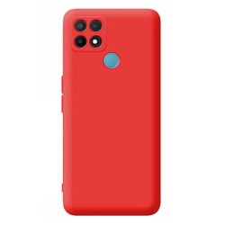 Funda De Gel De Silicona Oppo A15 Rojo Con Protector De Cámara Robusta