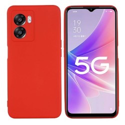 Funda De Gel De Silicona Oppo A77 5G Rojo Con Protector De Cámara Robusta