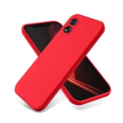 Capa Silicone Gel Oppo A38 4g/A18 Vermelho Com Protetor De Câmera