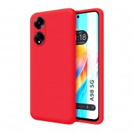 Funda De Silicona Oppo A98 5G Rojo Con Protector De Cámara