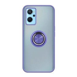 Oppo Find X5 Lite/Reno7 5G Blue TPU Silicone Case With Magnetic Finger Ring