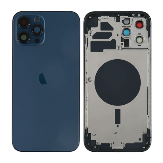 Tampa Traseira Apple Iphone 12 Pro Max Azul Com Frame