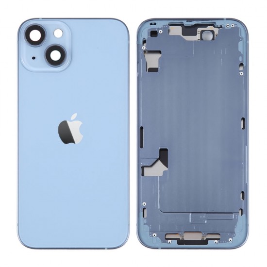 Apple Iphone 14 Plus Blue Back Cover With Frame