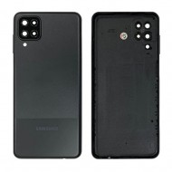 Tapa Trasera Samsung Galaxy A12/A127 Negra Con Lente De Cámara