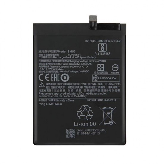 Xiaomi Mi 10t Pro/BM53 5000 mAh 3.87V 19.3Wh Battery