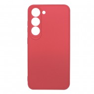 Capa Silicone Gel Samsung Galaxy S23 Vermelho Com Protetor De Câmera 3d