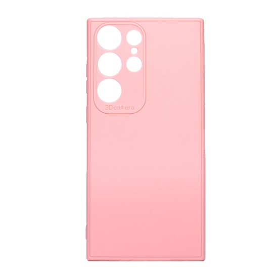 Funda De Gel De Silicona Samsung Galaxy S23 Ultra Rosa Claro Con Protector De Cámara 3D