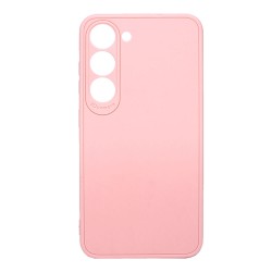 Funda De Gel De Silicona Samsung Galaxy S23 Rosa Claro Con Protector De Cámara 3D