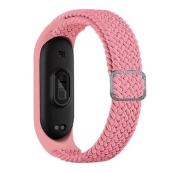 New Science Mi Band M3/M4/M5/M6/M7 Light Pink Nylon Smartwatch Silicone Strap