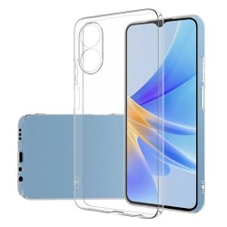 Funda De Silicona Oppo A17 Transparente Con Protector De Cámara