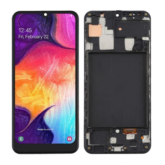 Touch+Display Com Frame Samsung Galaxy A50/A505 6.4" Preto Incell