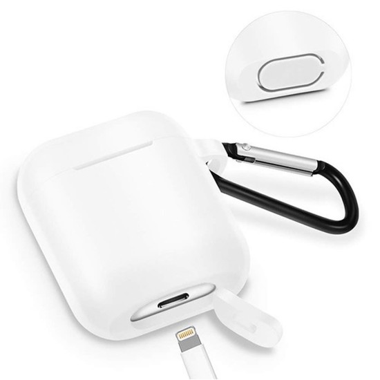 Capa De Silicone Para Caixa De Airpods Oem Type 1 Branco Anti Fall, Usb Port