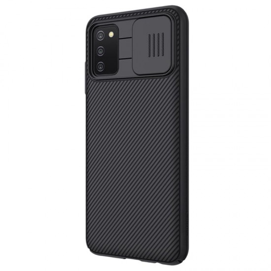 Funda De Gel De Silicona Dura Samsung Galaxy A03s/A037 Negro Nillkin Con Protector De Cámara