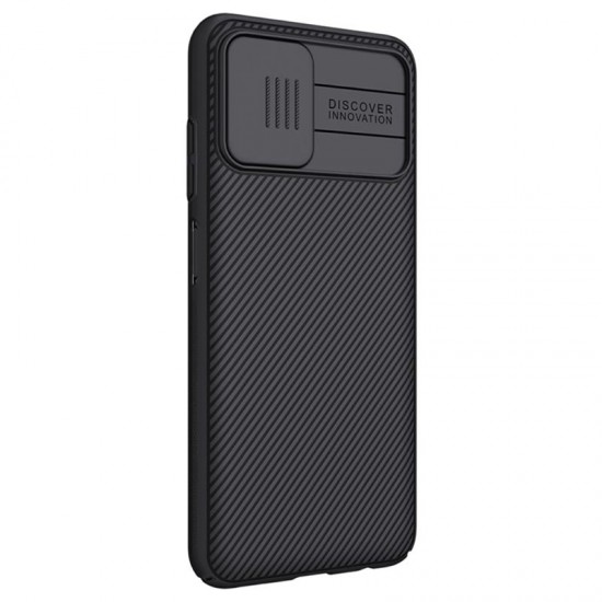 Capa Silicone Dura Samsung Galaxy A03s/A037 Preto Nillkin Com Protetor De Câmera