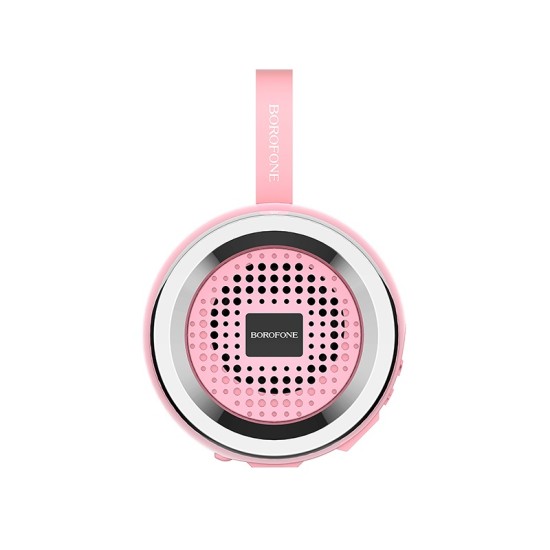 Mini Altavoz Bluetooth Borofone BR2 Rosa Con Soporte De Disco USB