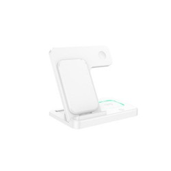 Cargador Wireless Borofone BQ26 Blanco 9V 2A 15W Para Iphone/Iwatch/Airpods