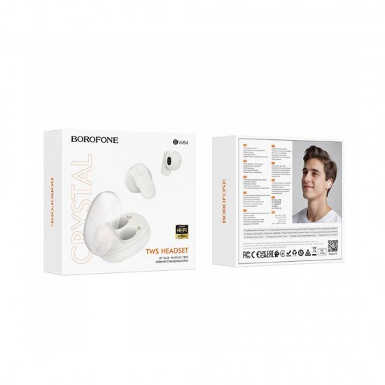 Earbuds Borofone Bw54 Branco Crystal Tws Headset