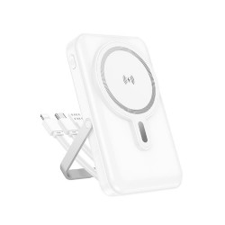 Power Bank Borofone Bj67 Branco 10000mah Com Magsafe E Cabo Usb Tipo-C E Lightning