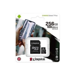 Cartão De Memória Kingston 256gb 100mb/S Preto Com Adaptador Sdcs2