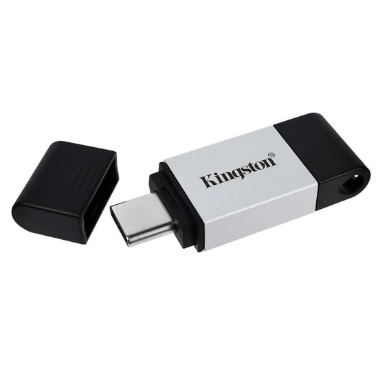 Pendrive Kingston 64GB Plata 200MB/s Type-C USB 3.2 Data Traveler 80