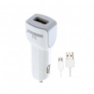 Cargador De Coche New Science REF:6756 Blanco Micro USB 2.1A