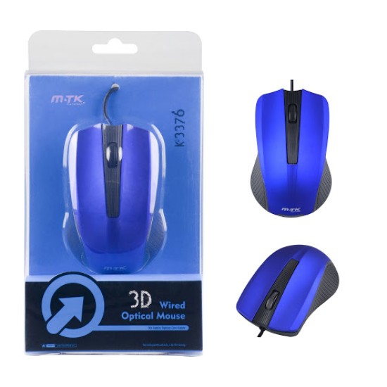 Rato Com Cabo Usb Mtk K3376 Abs 3d 1000 Dpi 1.4m Cable Azul