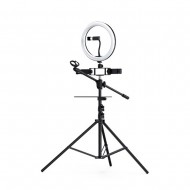 One Plus NR9103 Black 4“-6.5” 26W Ring Light With Phone Holder And Microphone