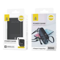 Power Bank One Plus Nd2044 Preto 8000mah 4 Output 3 Input Port 2usb+Type C