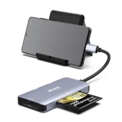 Lector De Tarjetas MTK TG7193 Gris 3.0/Tipo-C Para 2 USB/SD/TF/CF