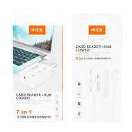 Leitor De Cartão Mtk Tr9167 Branco 3 Usb 2.0/Ms/Sd/M2/Tf Card Reader+Hub