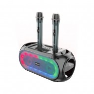 Coluna Subwoofer Mtk Tf4192 Preto 3600mah 15w Com 2 Microfones E Luz Led