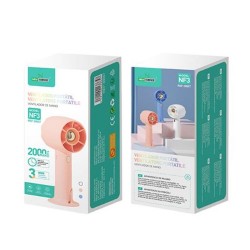 Ventoinha Portátil New Science Nf3 Rosa 2000mah