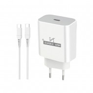 Carregador 240v New Science Sld-T11 Branco 20w/3.4a Usb-C Para Tipo-C