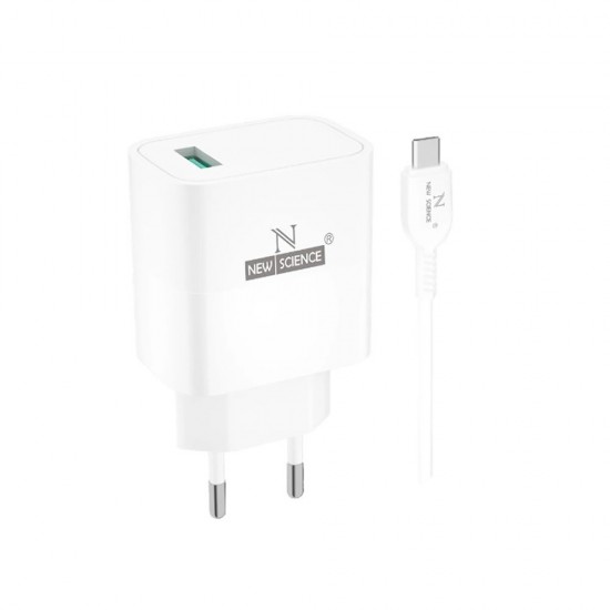 Carregador 240v New Science Sld-T71 Branco 25w 3.0a Usb Para Tipo-C