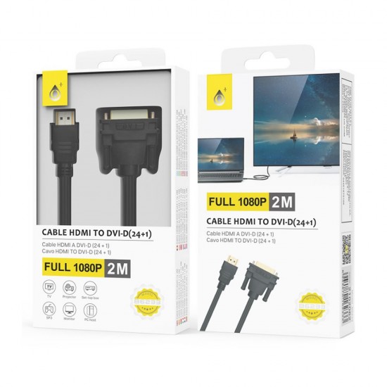 Adaptador De Hdmi Para Dvi One Plus B6233 Preto 2m 1080p