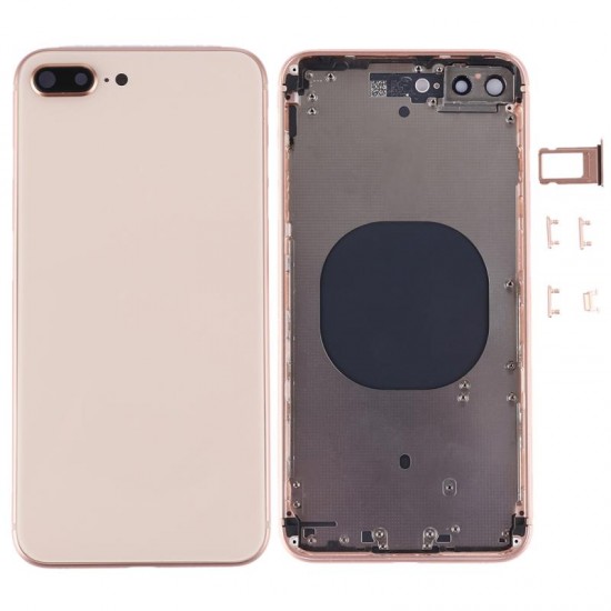 Tampa Traseira Apple Iphone 8 Plus Dourado Com Chassi