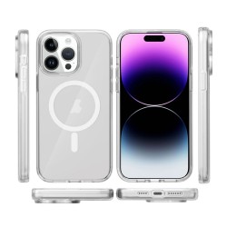 Funda De Silicona Dura Apple Iphone 15 Pro Transparente Magsafe